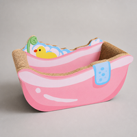 YAOYUE Griffoir pour chat en carton ondulé en forme de baignoire, avec décoration canard en caoutchouc, pour chats d'intérieur