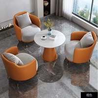 Ensemble de fauteuils d'appoint modernes rembourrés avec table d'appoint ronde en marbre, ensemble de 3 fauteuils de salon avec coussin pour salon et hôtel