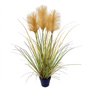 Bonsáis Artificiales Medianos al por Mayor, Cañas <span class=keywords><strong>de</strong></span> Hierba Artificial, Decoración <span class=keywords><strong>de</strong></span> Interiores, Macetas con Flores <span class=keywords><strong>de</strong></span> Cebolla Artificiales, Plantas Artificiales <span class=keywords><strong>de</strong></span> Exterior - Product Image 3