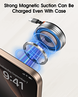 Pengisi Daya Nirkabel Magnetik USB-C, Alas Pengisian Cepat Berbahan Aluminium untuk iPhone Samsung Galaxy, Cocok untuk Meja Kantor