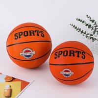 Mini ballon de basket-ball en caoutchouc orange anti-stress extérieur avec logo personnalisé