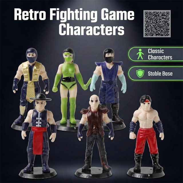 Retro Arcade Fighting Game Figure Mortal Kombat Warrior Statue E-sports Industry Gift Collectible Gaming Room Display Figurine