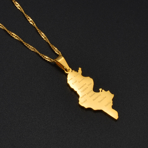 Collana con Ciondolo Mappa della Tunisia e <span class=keywords><strong>Nomi</strong></span> delle Città, Gioiello in Acciaio Inossidabile Argento per Uomini, Donne e Ragazze, Ideale per Feste # 214321 - Product Image 4