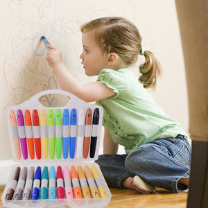 プロ仕様のツイスト式カラフルシルクワックスクレヨン、水洗い可能なジェルアーティストカスタム12色消せるプラスチッククレヨンセット（子供用） - Product Image 6
