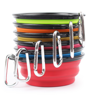 Bol de nourriture pour animaux de compagnie en silicone portable, pliable, pour voyager, bol d'eau pour animaux de compagnie, pour petits chiens, bol pliable pour chien