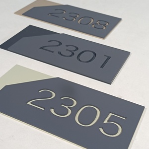 Plaque de porte en métal personnalisée, numéro de maison moderne vintage pour appartement, plaque de signalisation avec lettres et chiffres de petite taille - Product Image 6