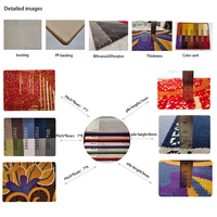 Moquette Jacquard à poils coupés pour bars et KTV, motif Wilton bleu, lavable et résistante aux taches, hauteur de poils 8 mm, en polypropylène, en stock