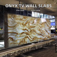 Dalles en pierre d'onyx artificiel au design moderne, taillé sur mesure, feuille de faux albâtre pour murs de télévision pour hôtels