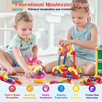 Juego de Construcción Magnético STEM, Bloques Magnéticos, Juguetes para Niños, Palos de Ensamblaje Seguros, Bolas y Varillas Magnéticas, Constructor