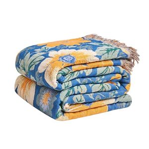 Manta de Sofá Duradera, Tejida, con Bordado Tropical, Estilo Boho, Hecha a Mano, Alfombra Nórdica de Algodón - Product Image 6