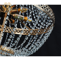 Nouveau Lustre de Plafond Rideau de Perles de Cristal en Fer Métallique Placage pour Décoration de Mariage, Scène d'Événement