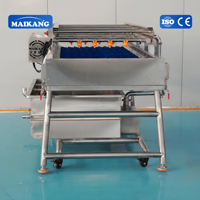 Populaire fruit- en groenteborstelrol-watersproeireinigingsmachine met motor, multifunctioneel, verstelbare transportband, geschikt voor aardappelen