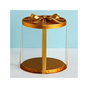 Mejor regalo redondo diez pulgadas tres capas <span class=keywords><strong>cumpleaños</strong></span> caja <span class=keywords><strong>de</strong></span> embalaje transparente para pastel - Product Image 1