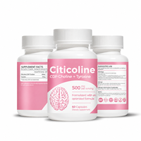 Capsules de Citicoline 500mg à Marque Blanche avec CDP Choline L-Tyrosine pour la Santé Cérébrale et la Concentration – Supplément Nootropique OEM – Fabricant