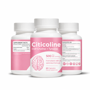 Private Label Citicoline 500mg Capsules with <strong>CDP</strong> Choline L-Tyrosine Brain Health Focus Support OEM Nootropic Supplement Factory - Product Image 1