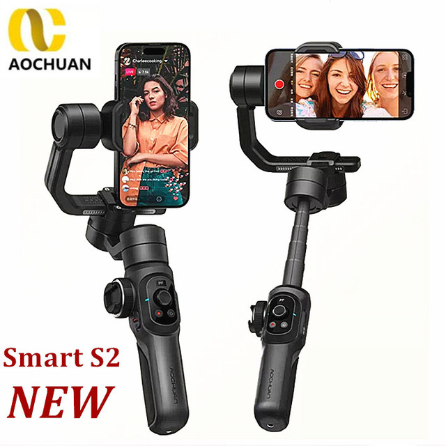 AOCHUAN Smart 2S 3-Axis Handheld Gimbal Stabilizer With Led Fill Light for Smartphone Samsung Huawei iPhone Phone