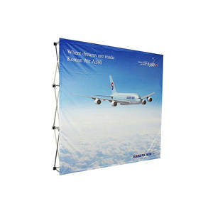 Draagbare Tentoonstellingshokje Muur Spanning Stof <span class=keywords><strong>Banner</strong></span> Met Stand Stap En Herhaalde Achtergrond Vakbeurs Pop-Up Display - Product Image 3