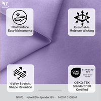 Tela de Alta Elasticidad para Ropa de Yoga, Suave al Tacto, Suministro de Fábrica, Elástica en 4 Direcciones, 82% Nailon, 18% Spandex, para Leggings