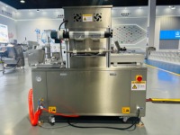 Machine d'emballage de plateaux sous atmosphère modifiée, commande PLC, moules de plateaux interchangeables, pour viande, fruits de mer, volailles, plats préparés