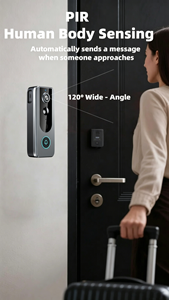 Videoportero Inteligente <span class=keywords><strong>WiFi</strong></span> Tuya 1080P con Visión Nocturna, Alimentado por Batería, Detección de Movimiento y Detección Humana - Product Image 4