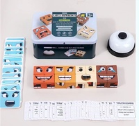 Cubo de madera de cambio de cara, bloques de construcción, caja de colores, versión en inglés DIY, juego de mesa de batalla para niños, juego de mesa para padres e hijos, juguete de la verdad