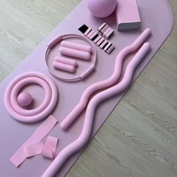 Nouveau kit d'entraînement Pilates : Anneau de résistance en silicone, ensemble de barres de musculation, tapis de yoga et équipement de fitness pour la maison, matériel de yoga