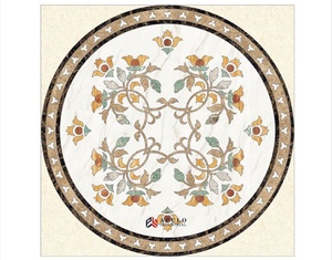 Quảng Châu Hiện Đại Sảnh Trắng Carrara Trang Trí Cửa Đá Cẩm Thạch Và Granite Nhà Đá Gạch Mosaic Sàn Biên Giới Góc Thiết Kế - Product Image 3