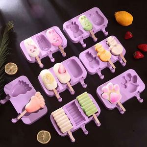 Moldes de silicona para paletas de hielo, moldes para hornear pasteles, bandeja para paletas de hielo con forma de muñeco de nieve con palitos, sin BPA - Product Image 6