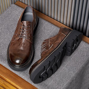 Formal leather <b>shoes</b> for <b>men</b> Business casual <b>shoes</b> made of genuine leather breathable thick sole heightening <b>work</b> wear <b>shoes</b> - Product Image 4