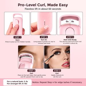 Rechargeable <b>Heated</b> Eyelash Curler <b>USB</b> Electric Eyelash Curling Tool Portable Makeup Tool - Product Image 5