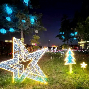 Décoration lumineuse LED extérieure motif étoile de Noël pour l'éclairage commercial des fêtes et les expositions festives - Product Image 1