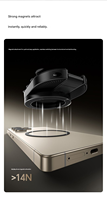 Support de téléphone magnétique rotatif à 360° pour bureau avec ventouse et mousqueton, ajustement universel