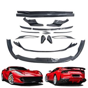 ชุดแต่งคาร์บอนไฟเบอร์แบบเปียก NT คุณภาพสูงสำหรับ <span class=keywords><strong>Ferrari</strong></span> <span class=keywords><strong>812</strong></span> ปี 2017-2020 รุ่นอัพเกรด ประกอบด้วยลิ้นหน้า ดิฟฟิวเซอร์หลัง สเกิร์ตข้าง และสปอยเลอร์ - Product Image 1