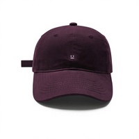 Casquette de baseball en coton à 6 panneaux avec visière Smile-Face, broderie machine, tendance, extra-large, quatre saisons, polyvalente pour homme adulte