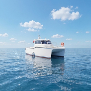Bateau de pêche en catamaran en aluminium certifié CE de 10 mètres, 12 sièges passagers, deux moteurs hors-bord pour la navigation en haute mer - Product Image 3