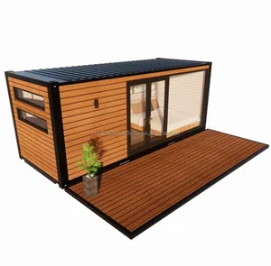 EU Customized Modern Luxury 20ft Prefabricated Wooden House With Steel Structure Garden Prefab For Home Bathroom Application
