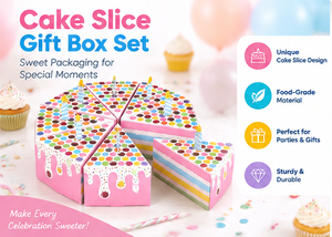 Colorful <b>Cake</b> <b>Slice</b> Packaging Art Paper Candle Decor Custom Size Birthday Desserts Small Gifts <b>Cake</b> <b>Slice</b> Gift <b>Box</b> Set - Product Image 4