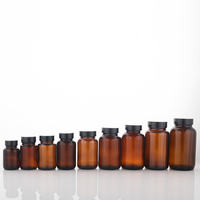 Flacon en verre ambré à large bouche pour capsule avec bouchon 60ml 75ml 100ml 120ml 150ml 200ml 250ml 300ml 400ml 500ml ml