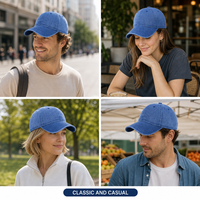 Casquettes de baseball en denim lavé de haute qualité personnalisées, logo brodé 3D exclusif, imprimé sportif formel, 100% coton, sport