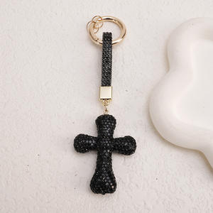 سلسلة مفاتيح جديدة من حجر الراين المتقاطع ، سلسلة مفاتيح بحجر الراين بالكامل ، حقيبة هاتف محمول ، سلسلة مفاتيح معدنية متدلية عبر قلادة - Product Image 2