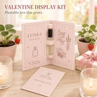 Carte d'échantillons de papier semence avec support pour flacon et carte de remerciement, kit cadeau plantable pour la Saint-Valentin, impression personnalisée, vente en gros