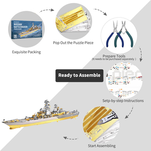 Bộ mô hình thiết giáp hạm 270 chiếc piececool của Nga Bộ mô hình thiết giáp hạm <span class=keywords><strong>pyotr</strong></span> velikiy Câu Đố kim loại 3D cho người lớn đồ chơi tự làm - Product Image 4