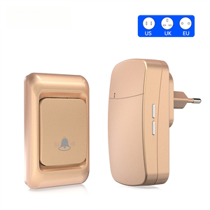 Sonnette dorée, sonnette sans fil pour villa, télécommande intelligente, alimentation électrique, dispositif de rappel pour personnes âgées - Product Image 1