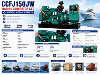 Grupo Electrógeno Diésel Marino SCDC CCFJ150JW de 150kW con AVR, 6CTA8.3-GM175, 1800 RPM y Sistema de Monitoreo Avanzado