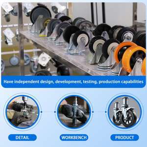 1,5 2,0-Zoll-Nylon-Thermoplastik-Gummikugel-Lenkrad mit drehbaren Platten rollen 100-mm-Gewindestelrollen - Product Image 4