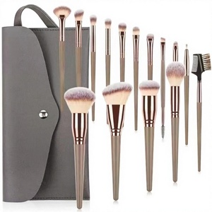 Ensemble de 15 pinceaux de maquillage professionnels avec sac pour le visage, les sourcils, les fards à paupières, le fond de teint - Cadeaux de Noël et de Thanksgiving - Product Image 1