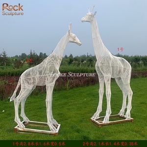 รูปปั้นสัตว์ขนาดสั่งทำ ของตกแต่งบ้าน รูปปั้นยีราฟสแตนเลส - Product Image 3