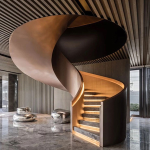 2025 thiết kế mới của trong nhà đá cẩm thạch cong ARC cầu thang tùy chỉnh từ Phật Sơn nhà máy - Product Image 1