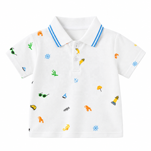 Nouvelle Arrivée 2026 – <span class=keywords><strong>Polo</strong></span> d'été à manches courtes pour garçon, imprimé blanc - Product Image 1
