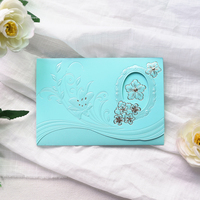 Carte d'invitation vierge gaufrée à motif floral, prix d'usine, plusieurs couleurs, pour mariage, banquet, fête